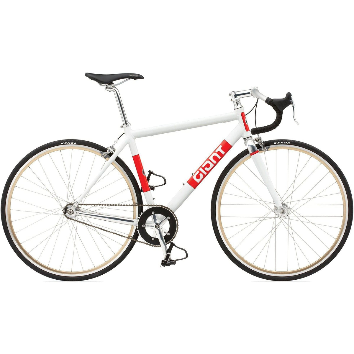 Giant Bowery 72 White-Red Fixie Frame